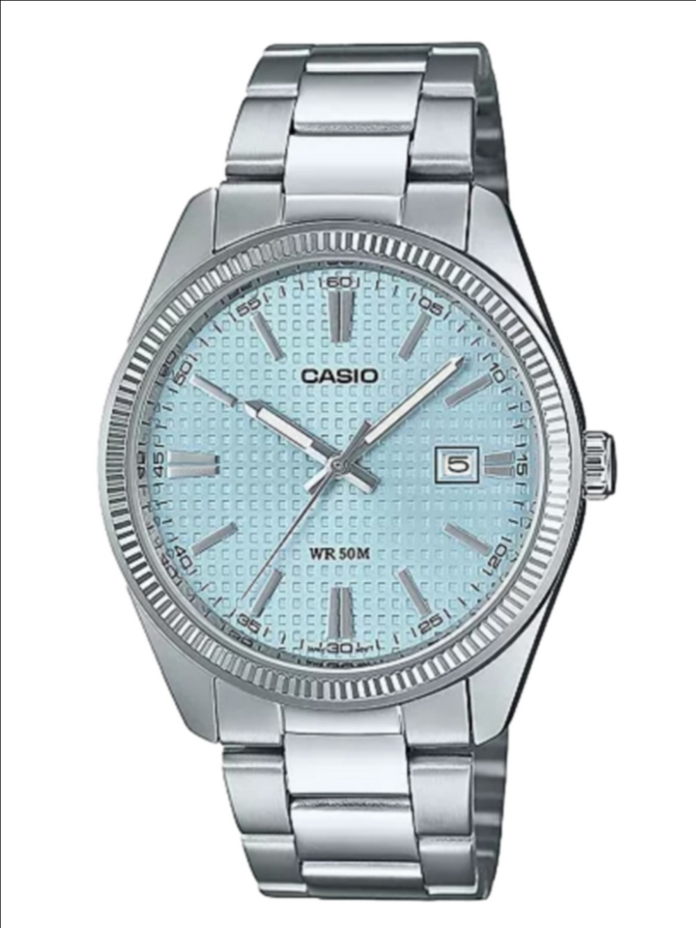 Casio mens Silver Tone Stainless Steel Watch, 38.5mm